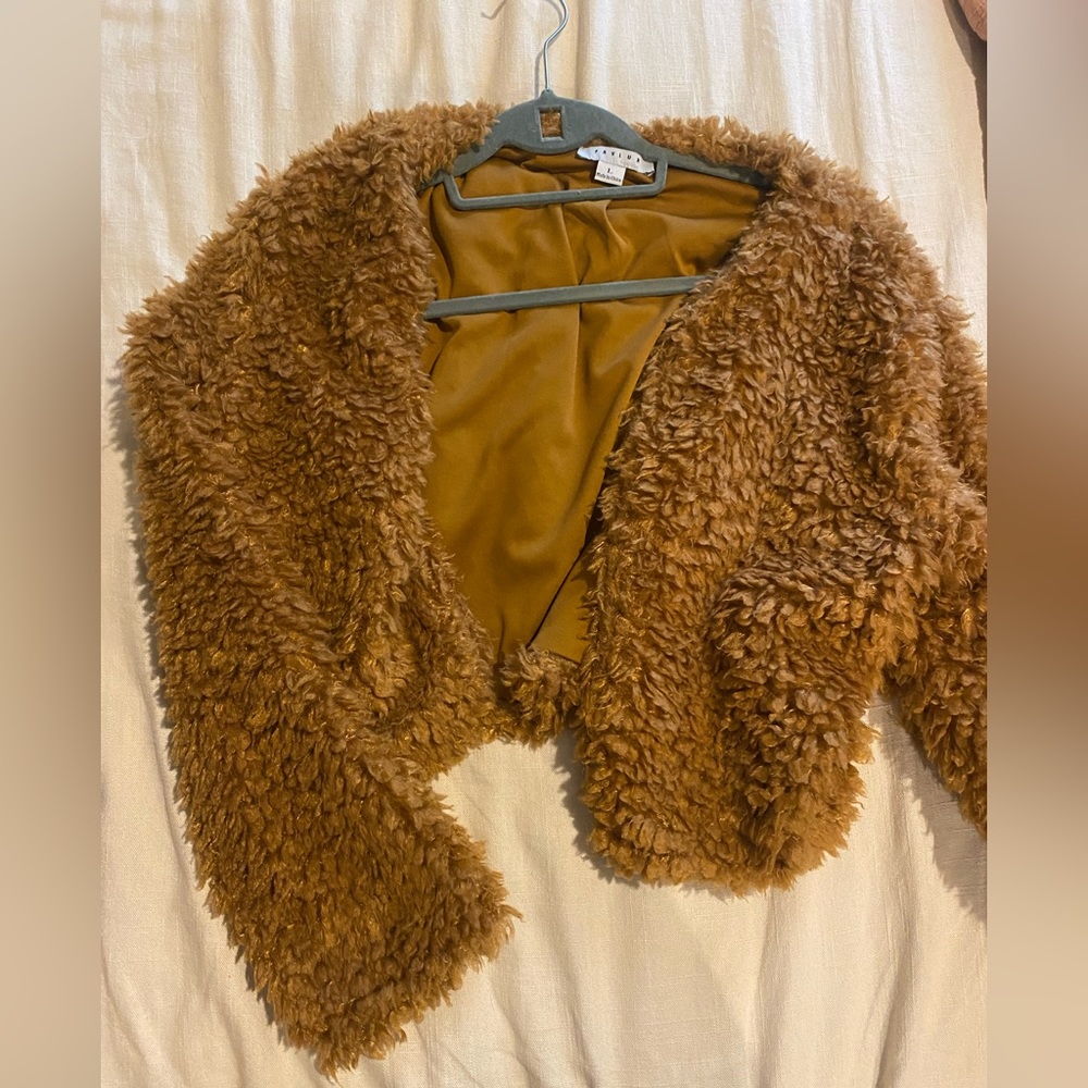 Cropped fur jacket